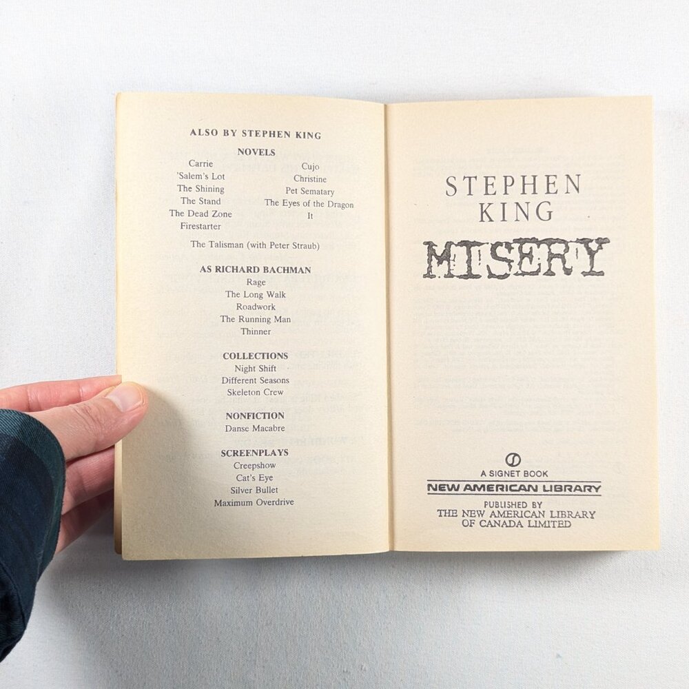 Stephen King MISERY 1st Signet edition paperback - Picture 3 of 9